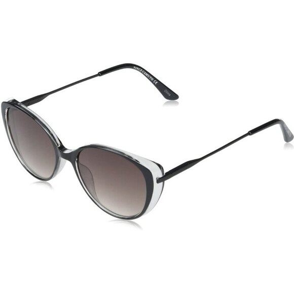 NWT Vince Camuto black & clear opaque frame subtle cat eye sunglasses - Picture 1 of 6